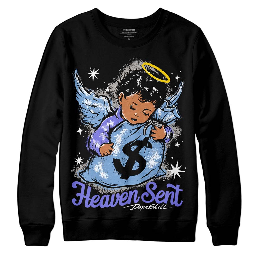 University Blue Sneakers DopeSkill Sweatshirt Heaven Sent Graphic Streetwear - Black