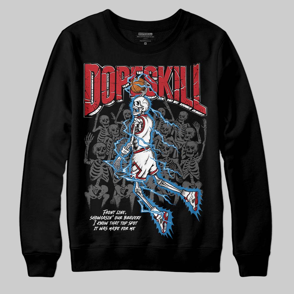 Jordan 5 Retro Fire Red Black Tongue (2025) DopeSkill Sweatshirt Thunder Dunk Graphic Streetwear - Black