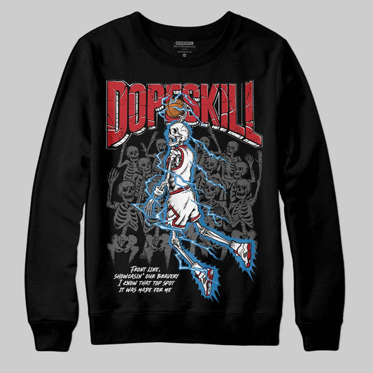 Jordan 5 Retro Fire Red Black Tongue (2025) DopeSkill Sweatshirt Thunder Dunk Graphic Streetwear - Black