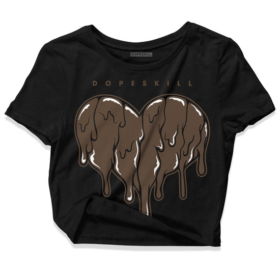 Jordan 1 Retro High OG Palomino DopeSkill Women's Crop Top Slime Drip Heart Graphic Streetwear - Black