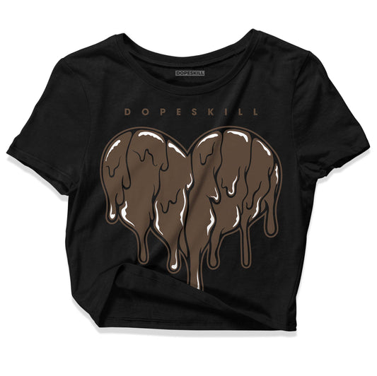 Jordan 1 Retro High OG Palomino DopeSkill Women's Crop Top Slime Drip Heart Graphic Streetwear - Black