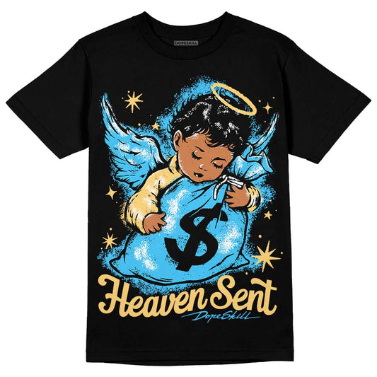 Jordan 13 Retro University Blue DopeSkill T-Shirt Heaven Sent Graphic Streetwear - Black
