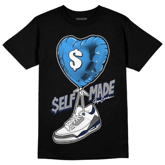 Jordan 3 "Midnight Navy" DopeSkill T-Shirt Self Made Graphic Streetwear  - Black 