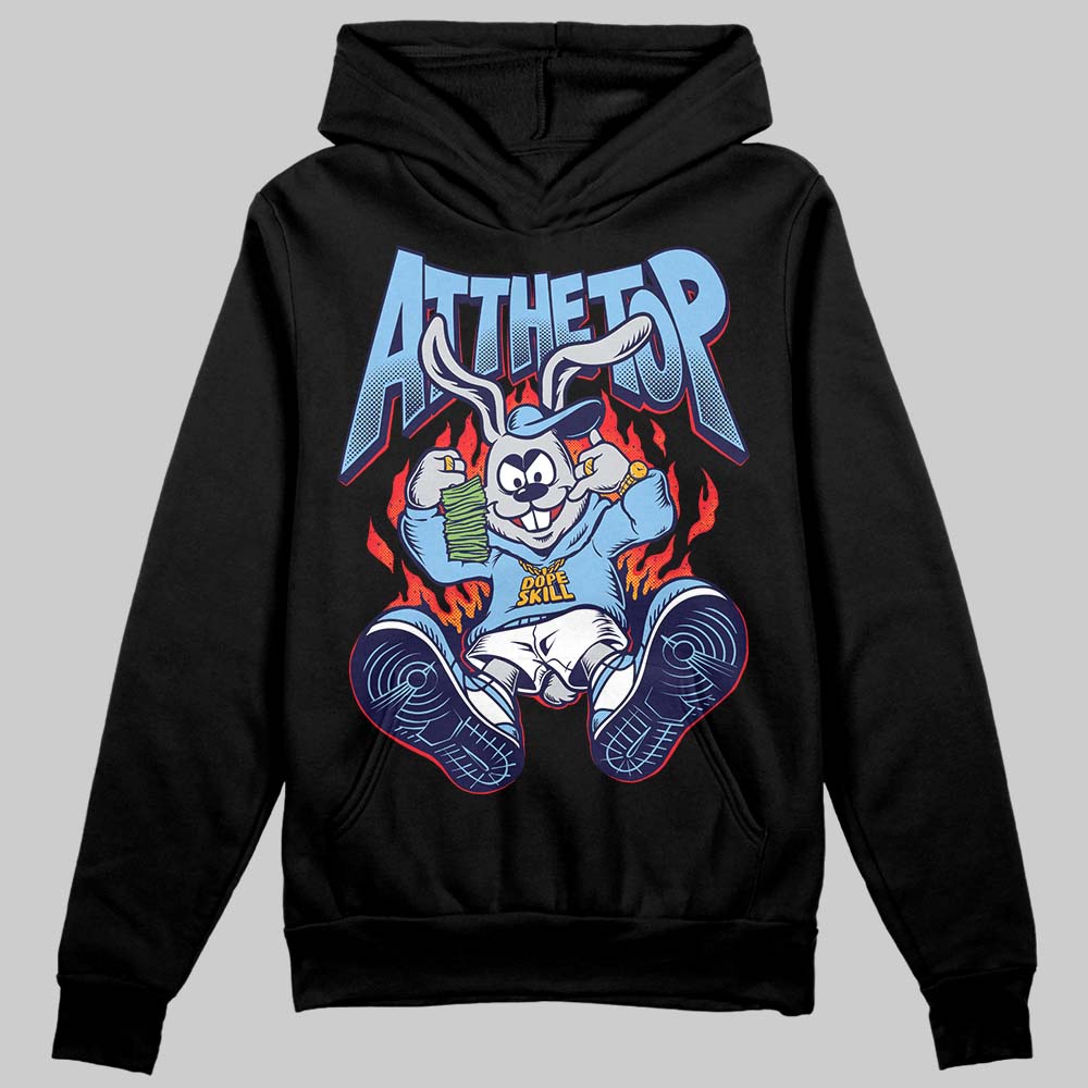 University Blue Sneakers DopeSkill Hoodie Sweatshirt At The Top Graphic Streetwear - black