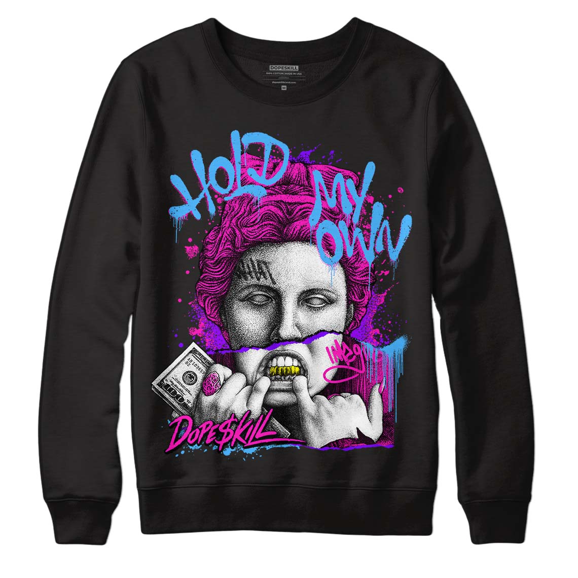 Dunk Low GS “Active Fuchsia” DopeSkill Sweatshirt Hold My Own Graphic Streetwear - Black