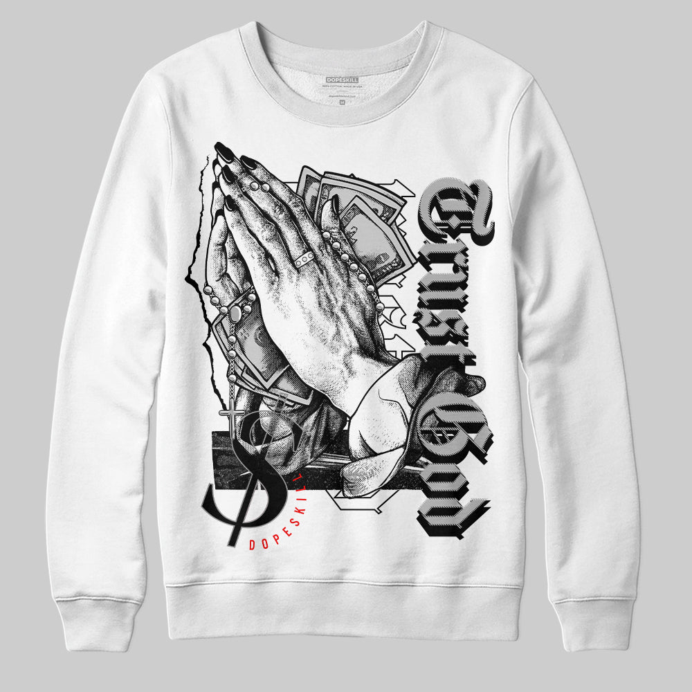 Jordan 1 High 85 Black White DopeSkill Sweatshirt Trust God Graphic Streetwear - White