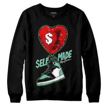 Jordan 1 High OG Green Glow DopeSkill Sweatshirt Self Made Graphic Streetwear - Black