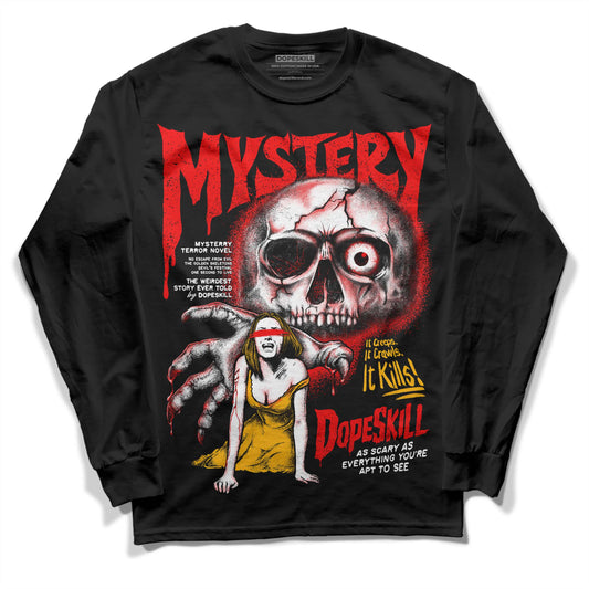 Red Sneakers DopeSkill Long Sleeve T-Shirt Mystery Ghostly Grasp Graphic Streetwear - Black