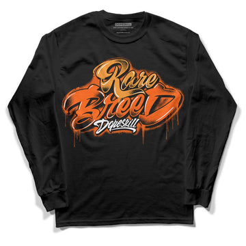 Jordan 12 Retro Brilliant Orange DopeSkill Long Sleeve T-Shirt Rare Breed Type Graphic Streetwear - Black