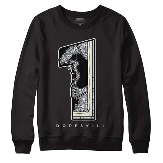 Jordan 1 Retro Low OG Black Cement DopeSkill Sweatshirt No.1 Graphic Streetwear - Black