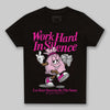 Pink Sneakers DopeSkill Toddler Kids T-shirt Work Hard In Silence Graphic Streetwear - Black