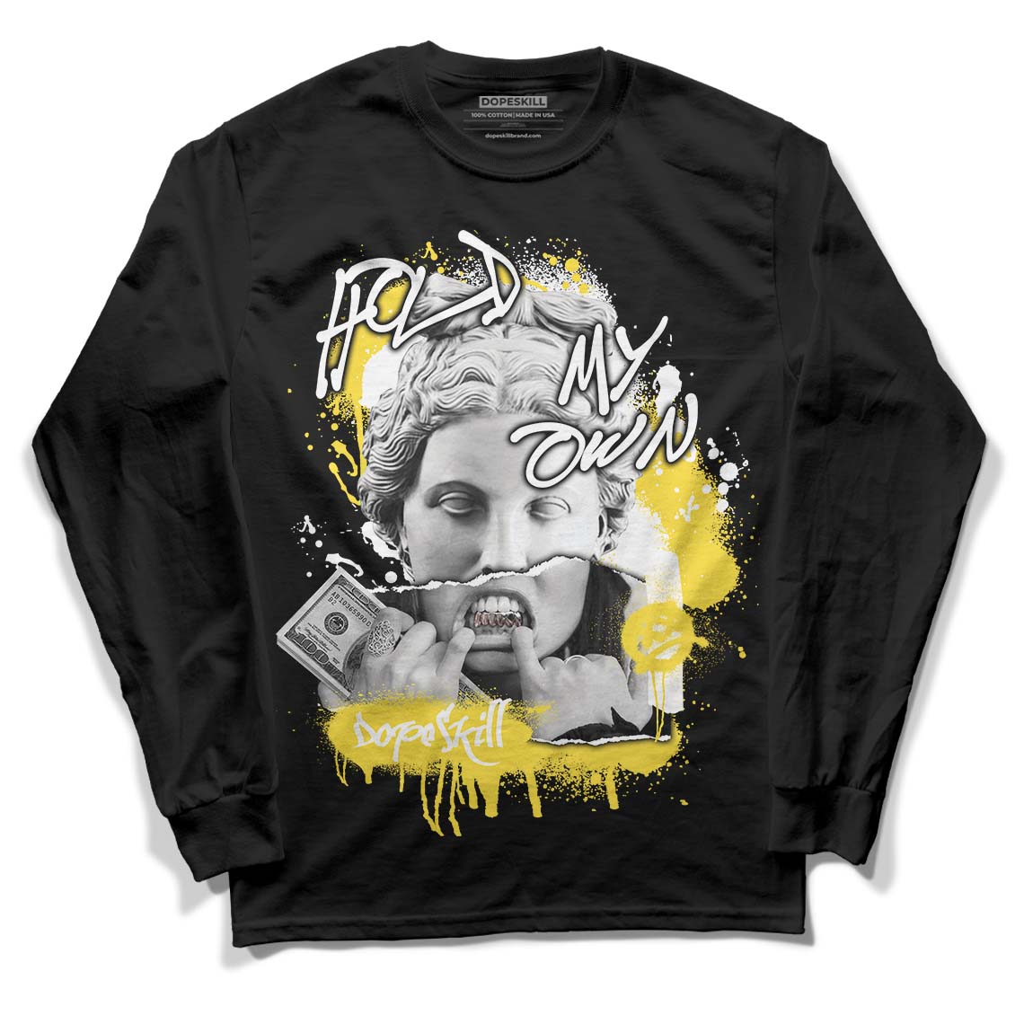 Jordan 11 Low 'Yellow Snakeskin' DopeSkill Long Sleeve T-Shirt Hold My Own Graphic Streetwear - Black