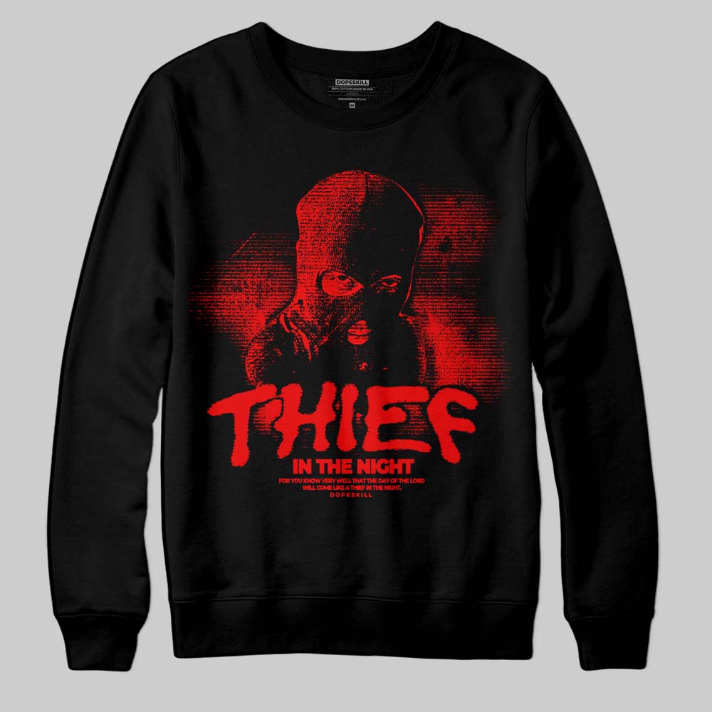 Jordan 11 Retro Cherry DopeSkill Sweatshirt Thief In The Night Graphic Streetwear - Black