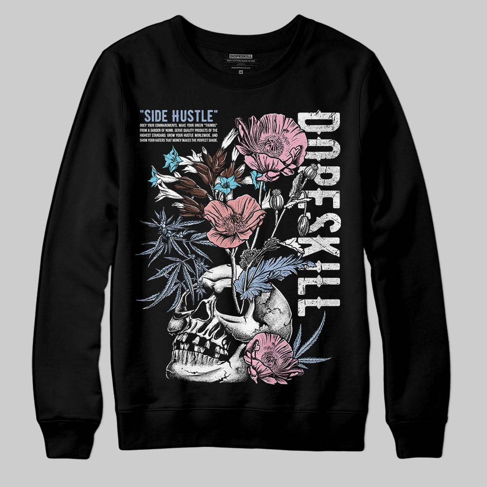 Harris Tweed x Dunk Low Denim Turquoise and Baroque Brown DopeSkill Sweatshirt Side Hustle Graphic Streetwear - Black