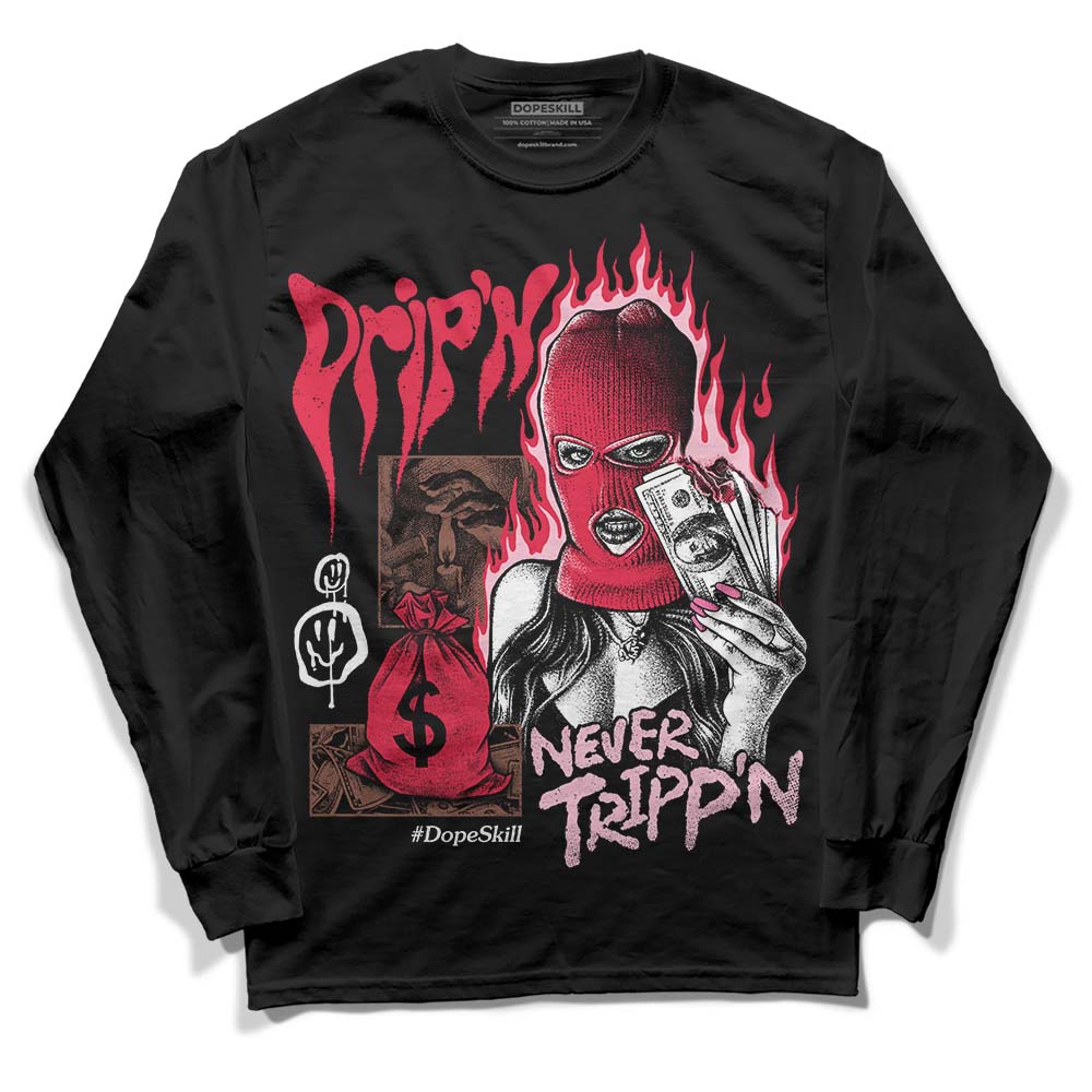 Dunk Low PRM Bacon DopeSkill Long Sleeve T-Shirt Drip'n Never Tripp'n Graphic Streetwear - Black