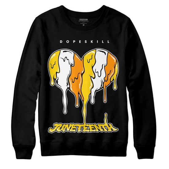 Jordan 6 “Yellow Ochre” DopeSkill Sweatshirt Juneteenth Heart Graphic Streetwear - Black