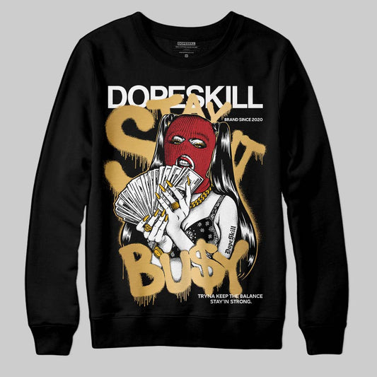 Jordan 12 Retro 'Taxi' 2025 DopeSkill Sweatshirt Stay It Busy Graphic Streetwear - Black