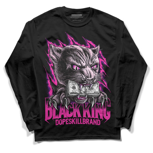 Pink Sneakers DopeSkill Long Sleeve T-Shirt Black King Graphic Streetwear - Black