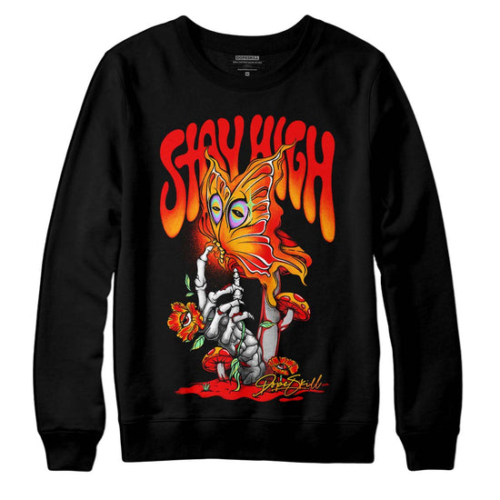 Red Sneakers DopeSkill Sweatshirt Stay High Graphic Streetwear - Black