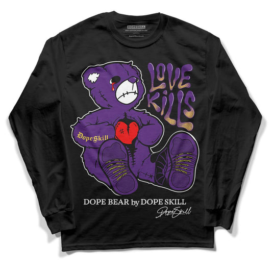 Jordan 12 “Field Purple” DopeSkill Long Sleeve T-Shirt Love Kills Graphic Streetwear - Black