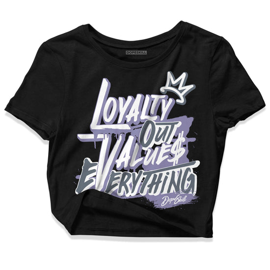 Jordan 5 Retro Low Indigo Haze DopeSkill Women's Crop Top LOVE Graphic Streetwear - Black