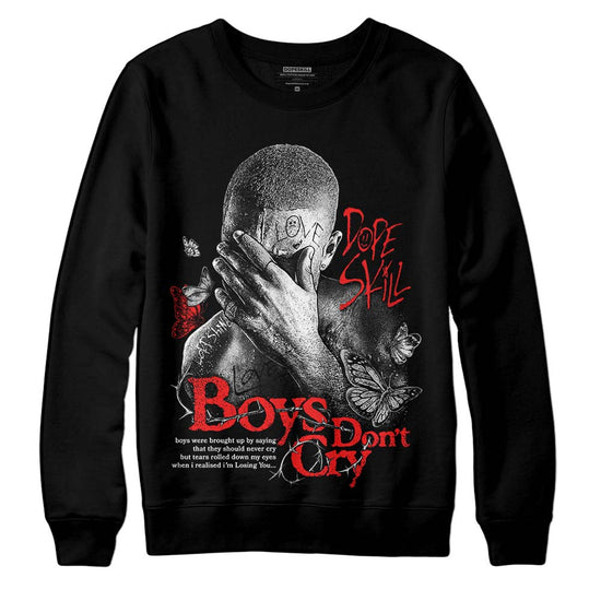 Jordan Spizike Low Bred DopeSkill Sweatshirt Boys Don't Cry Graphic Streetwear - Black 