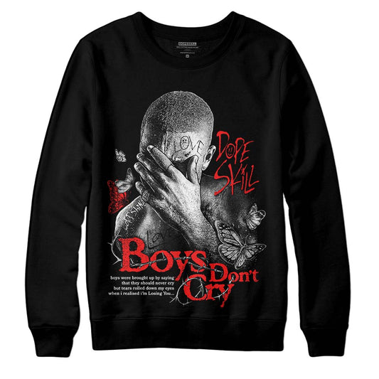 Jordan Spizike Low Bred DopeSkill Sweatshirt Boys Don't Cry Graphic Streetwear - Black 