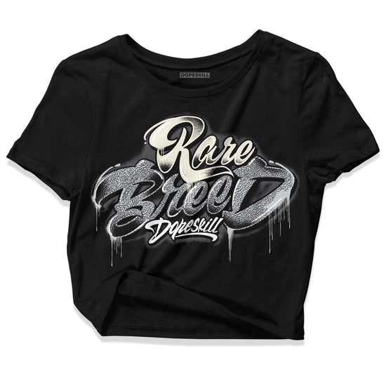 Jordan 1 Retro Low OG Black Cement DopeSkill Women's Crop Top Rare Breed Type Graphic Streetwear - Black