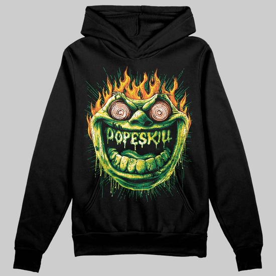 Green Sneakers DopeSkill Hoodie Sweatshirt Hellfire Graphic Streetwear - black