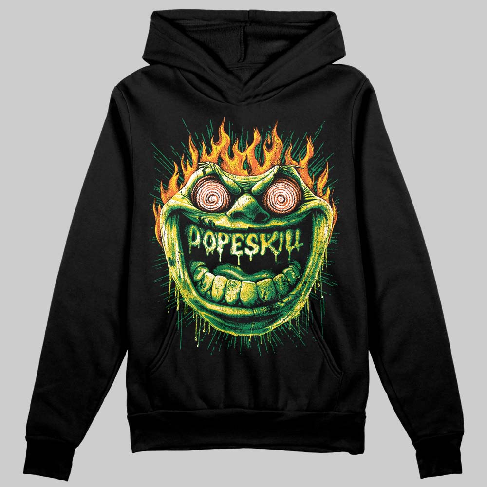 Green Sneakers DopeSkill Hoodie Sweatshirt Hellfire Graphic Streetwear - black