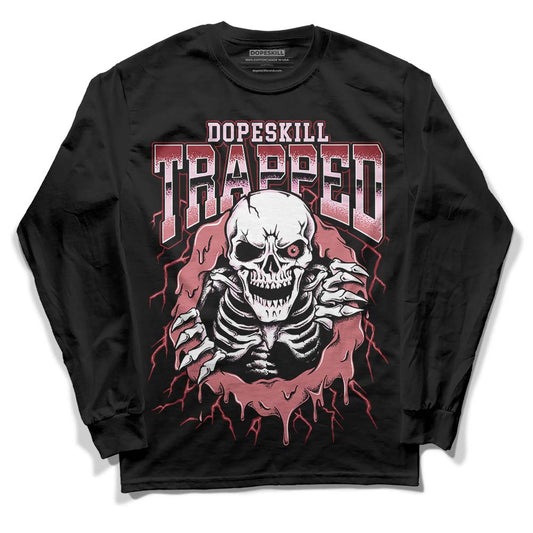 Valentine's Day Collection DopeSkill Long Sleeve T-Shirt Trapped Halloween Graphic Streetwear - Black