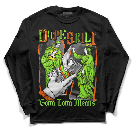 Neon Green Sneakers DopeSkill Long Sleeve T-Shirt Gotta Lotta Means Graphic Streetwear - Black