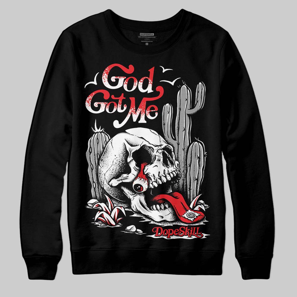 Black and White Sneakers DopeSkill Sweatshirt God Got Me Graphic Streetwear - Black