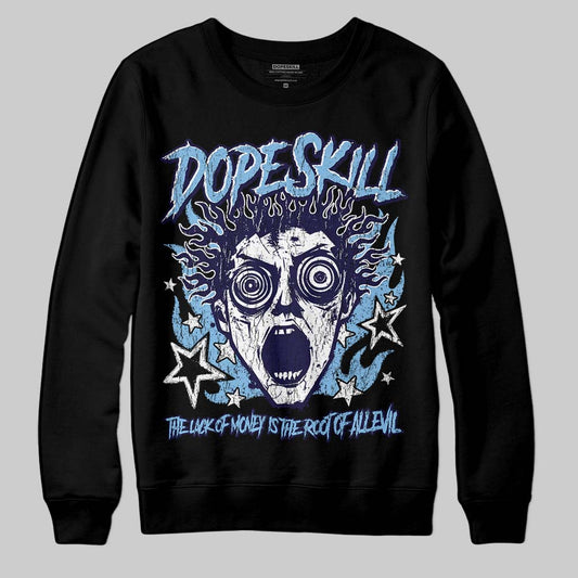 University Blue Sneakers DopeSkill Sweatshirt Root of Evil Graphic Streetwear - black