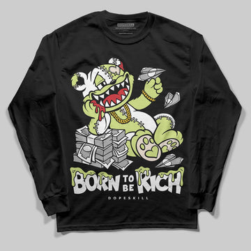 Jordan 5 “Luminous Green” DopeSkill Long Sleeve T-Shirt Born To Be Rich Graphic Streetwear - Black