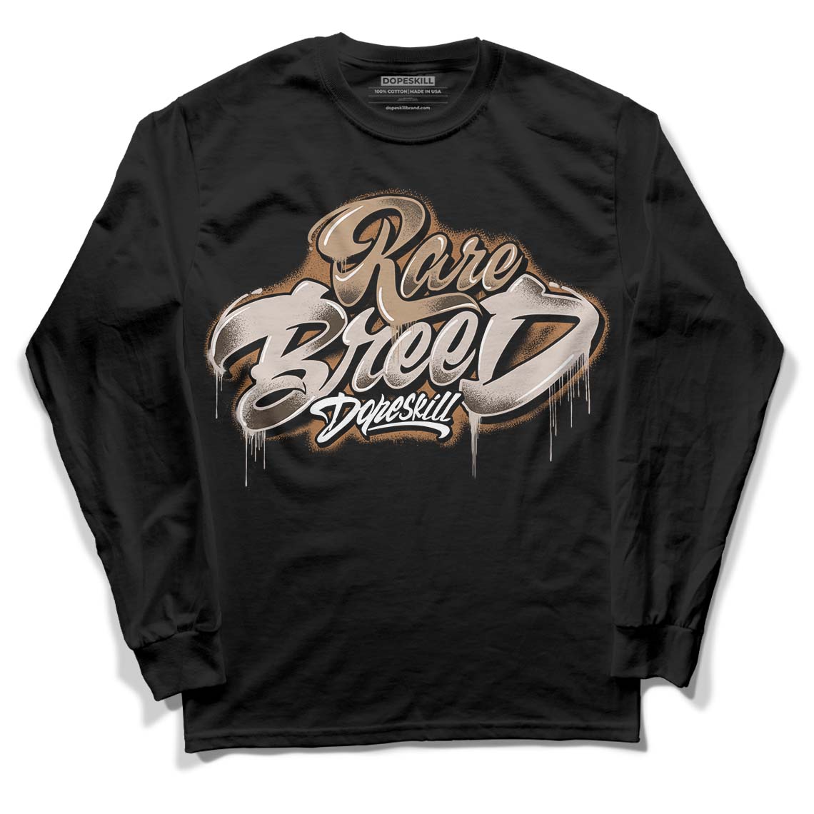 Jordan 3 Retro Palomino DopeSkill Long Sleeve T-Shirt Rare Breed Type Graphic Streetwear - Black