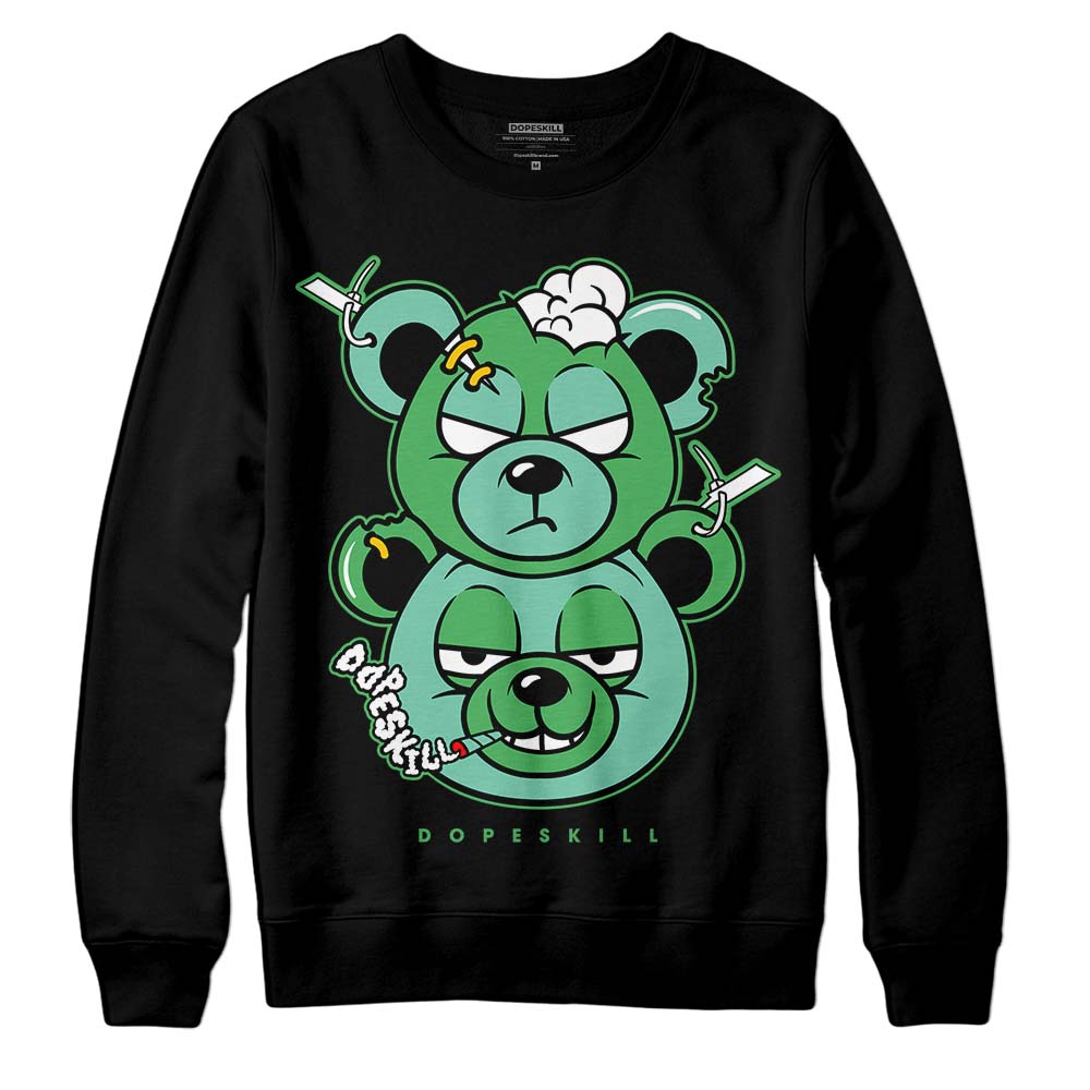 Jordan 1 High OG Green Glow DopeSkill Sweatshirt New Double Bear Graphic Streetwear - Black