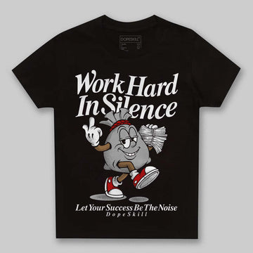 Black and White Sneakers DopeSkill Toddler Kids T-shirt Work Hard In Silence Graphic Streetwear - Black