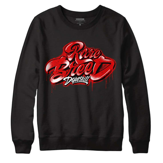 Jordan 4 Retro Red Cement DopeSkill Sweatshirt Rare Breed Type Graphic Streetwear - Black