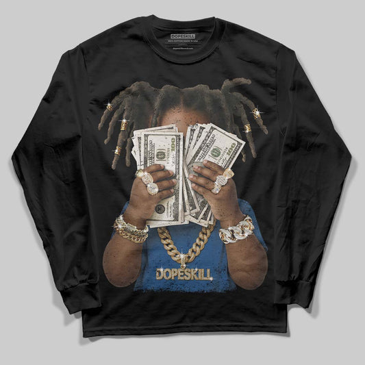 Jordan 1 Low OG “Storm Blue” DopeSkill Long Sleeve T-Shirt Rich Youth Graphic Streetwear - Black