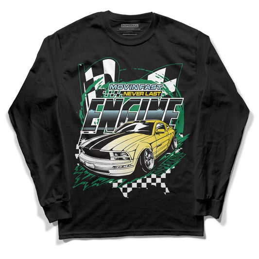 Jordan 5 “Lucky Green” DopeSkill Long Sleeve T-Shirt ENGINE Tshirt Streetwear - Black