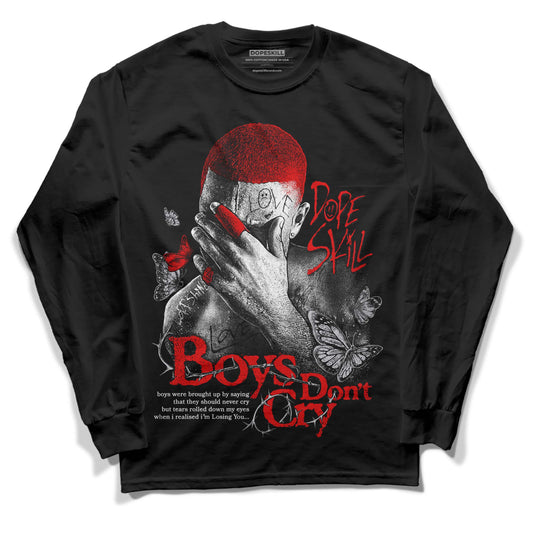 Jordan 4 Retro Red Cement DopeSkill Long Sleeve T-Shirt Boys Don't Cry Graphic Streetwear - Black