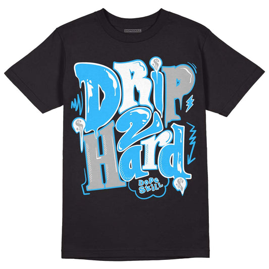 Jordan 2 Low "University Blue" DopeSkill T-Shirt Drip Too Hard Graphic Streetwear - Black