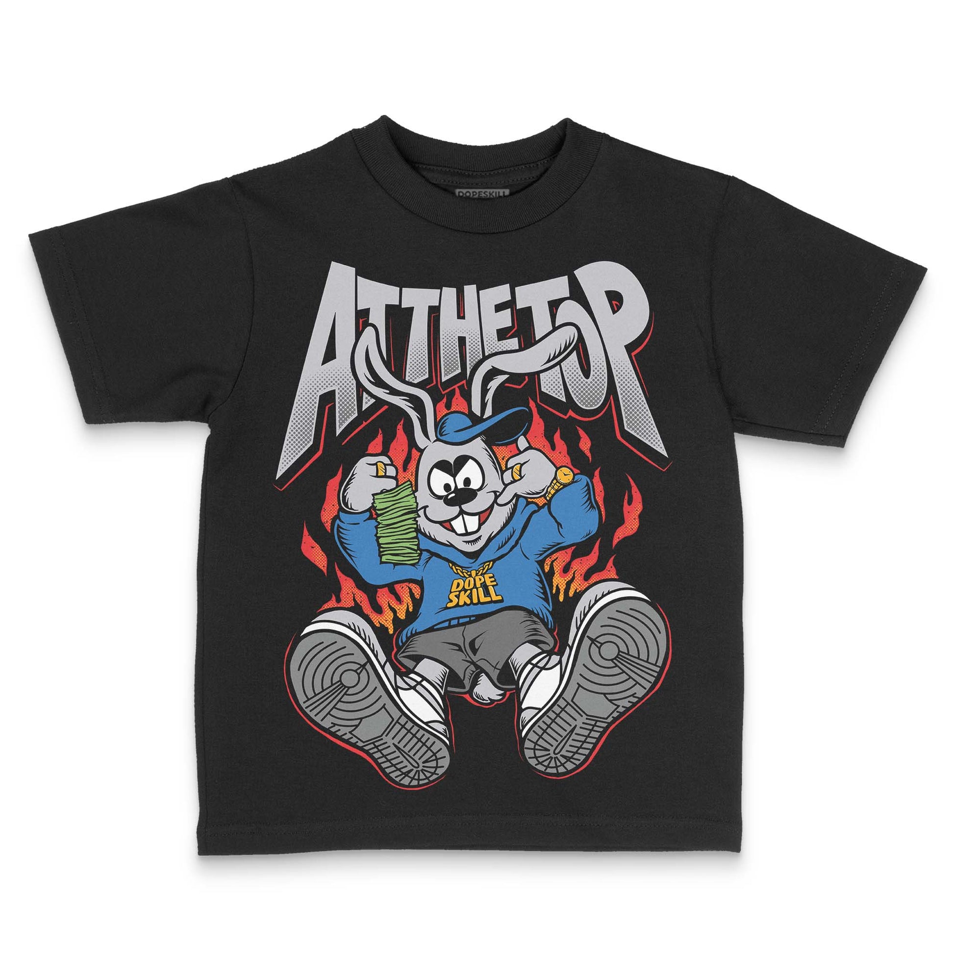 Grey Sneakers DopeSkill Toddler Kids T-shirt At The Top Graphic Streetwear - Black