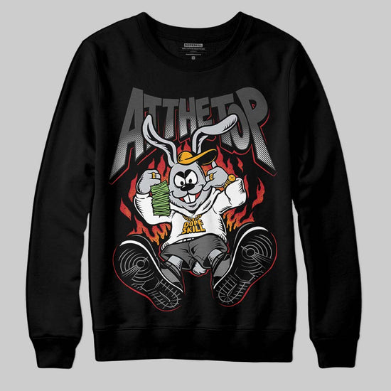 Jordan 4 “Black Cat” (2025) DopeSkill Sweatshirt At The Top Graphic Streetwear - Black