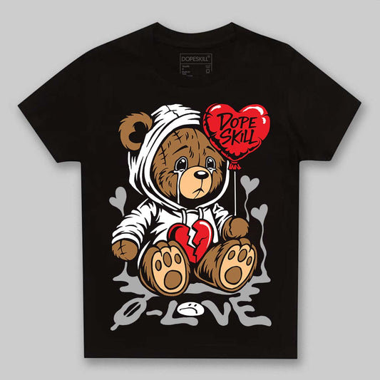 Jordan 4 “White Thunder” DopeSkill Toddler Kids T-shirt Broken Bear Graphic Streetwear - Black