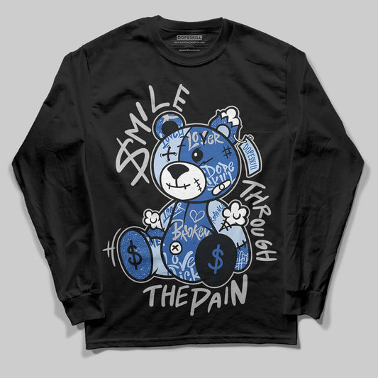 Awake NY x Jordan 5 Retro 'Black Racer Blue' DopeSkill Long Sleeve T-Shirt Smile Through The Pain Graphic Streetwear - Black