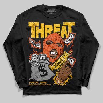 Yellow Sneakers DopeSkill Long Sleeve T-Shirt Under Threat Graphic Streetwear - Black