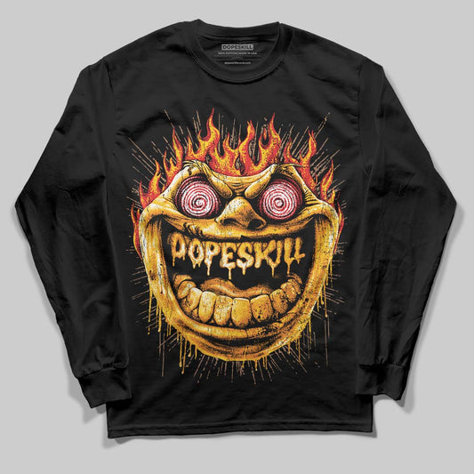 Yellow Sneakers DopeSkill Long Sleeve T-Shirt Hellfire Graphic Streetwear - black