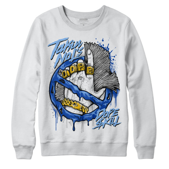 Jordan 5 Racer Blue DopeSkill Sweatshirt Takin No L's Graphic Streetwear - White